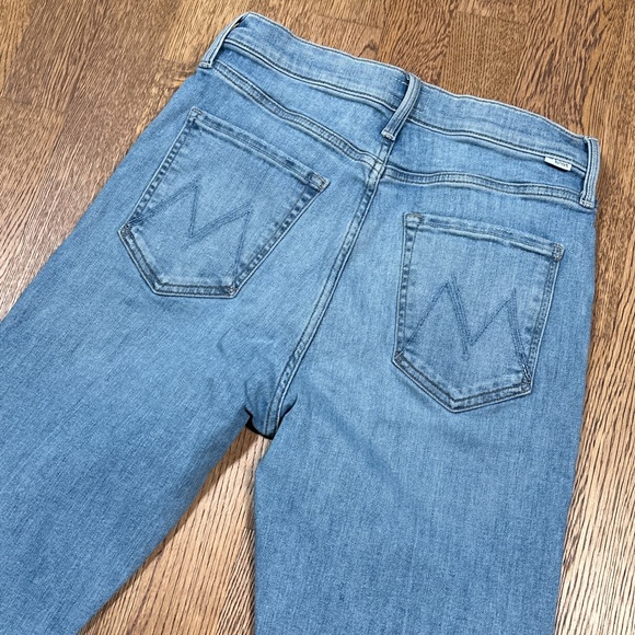 Mother High Waisted Rider Skimp Dreamer Distressed Straight Leg Jeans Womens 28 - Picture 7 of 14